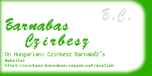 barnabas czirbesz business card